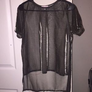 See through silver t shirt